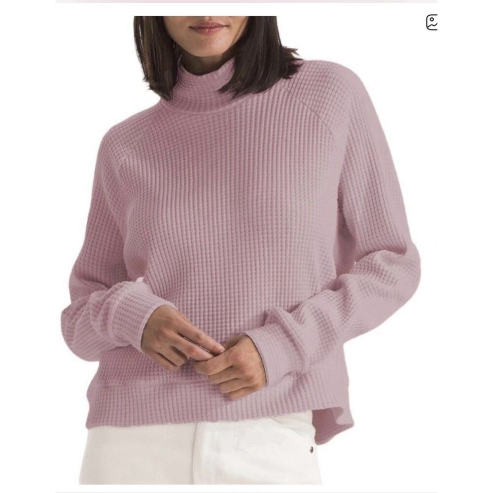 The North Face Chabot Mock Neck Pullover Sweater Waffle Knit Medium $65 NWT